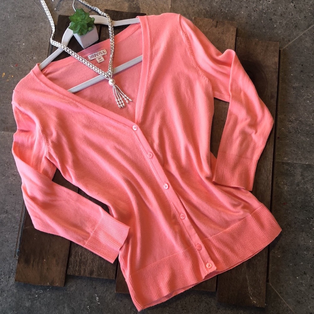 Merona Orange Cardigan Sweater